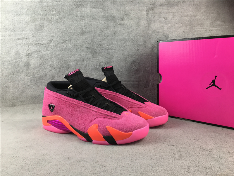 2021 Air Jordan 14 Low Pink Black Shoes - Click Image to Close